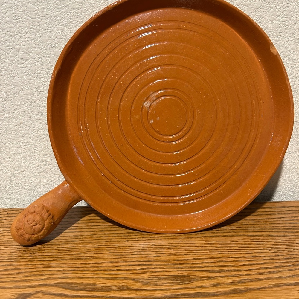 Terracotta Sun Face Taco Warming Plate Griddle